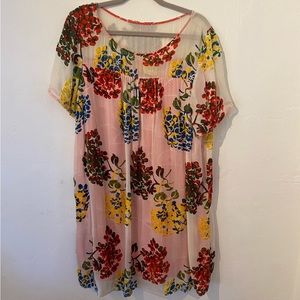 ANTHROPOLOGIE MAEVE Market Flower Velvet Burnout Dress, Large